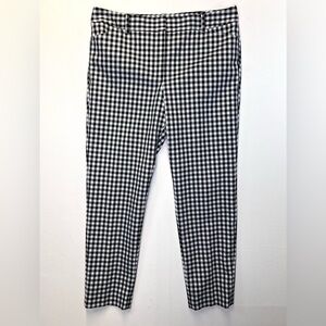 Talbots black white‎ gingham Hampshire Ankle Pants career casual stretch size 12